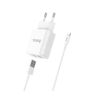 Hoco C62A Dual Port Charger + Lightning kabel (1M)
